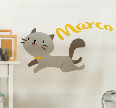 Nálepka prispôsobiteľná pre mačku a meno - Tenstickers