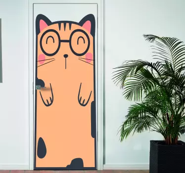 Nálepka roztomilej mačky v okuliaroch - Tenstickers