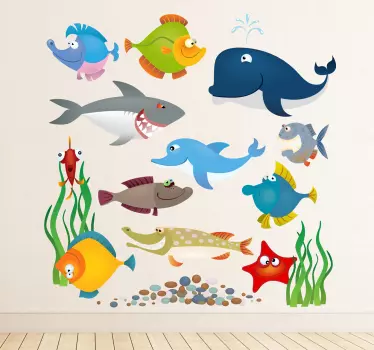 Nálepka s akváriovými zvieratami pre deti - Tenstickers