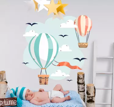 Nálepka s balóniky a balóniky domov - Tenstickers