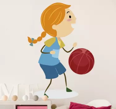 Nálepka s basketbalovou holkou na kreslenie basketbalu - Tenstickers