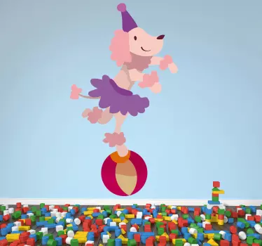 Nálepka s cirkusovým pudlom - Tenstickers