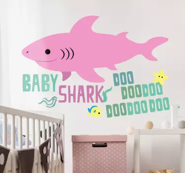 Nálepka s detskou piesňou pre deti so žralokmi - Tenstickers