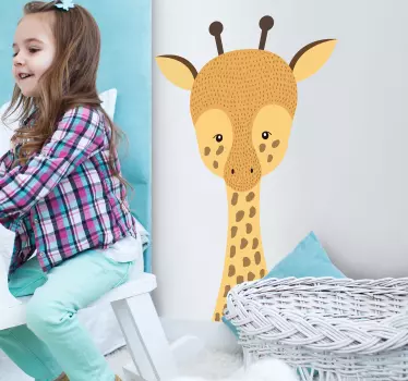 Nálepka s detskou žirafou, ktorá kresba divých zvierat - Tenstickers