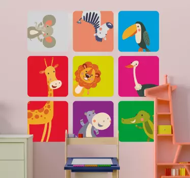 Nálepka s divokými zvieratami pre roztomilé zvieratá - Tenstickers