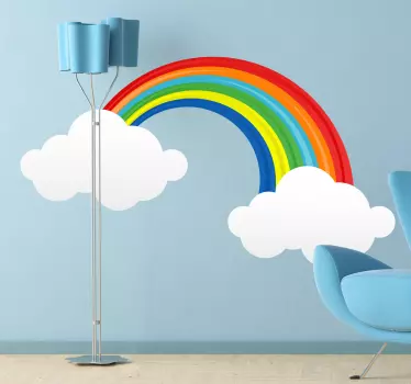 Nálepka s dúhou s mrakmi pre deti - Tenstickers