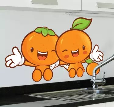Nálepka s dvoma šťastnými klementinkami - Tenstickers