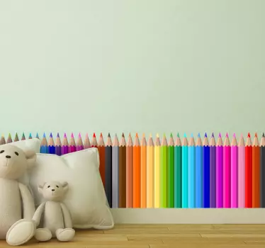Nálepka s farebnou ceruzkou soklovej steny - Tenstickers