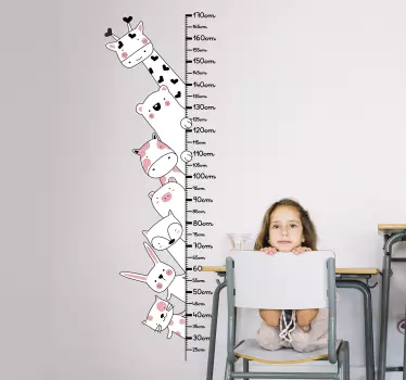 Nálepka s grafom výšky pre divoké zvieratá - Tenstickers