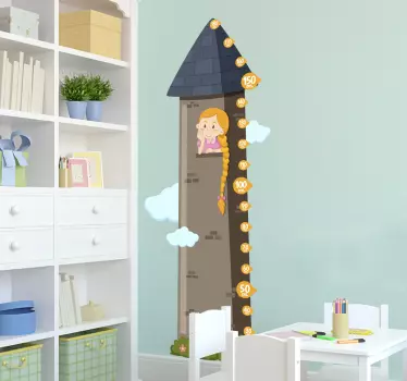 Nálepka s grafom výšky rapunzel - Tenstickers