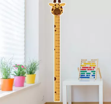 Nálepka s grafom výšky žirafy - Tenstickers