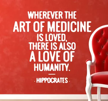 Nálepka s hippocrates citátom - Tenstickers