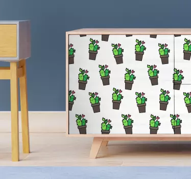 Nálepka s kaktusovým vzorom nábytku - Tenstickers