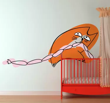 Nálepka s klobúkom pre mačku pre deti - Tenstickers