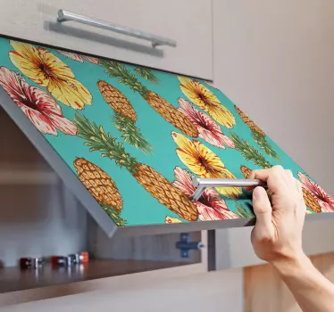 Nálepka s kvetmi a ananásmi - Tenstickers