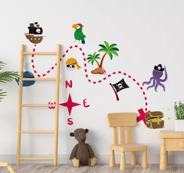 Nálepka s mapou pokladov - Tenstickers