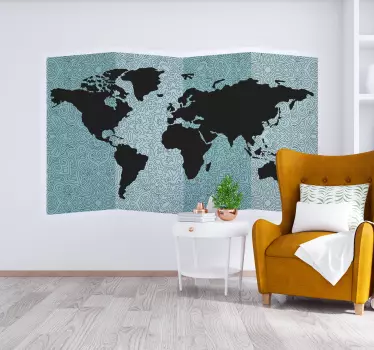 Nálepka s mapou sveta mandala - Tenstickers