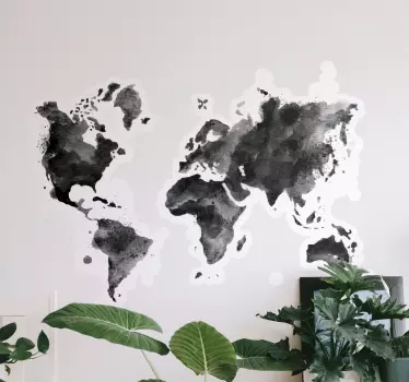 Nálepka s mapou sveta umelecká globálna reprezentácia - Tenstickers