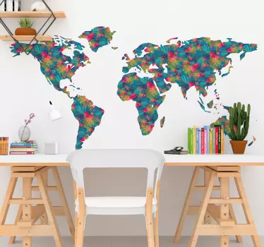 Nálepka s mapou svetovej džungle - Tenstickers