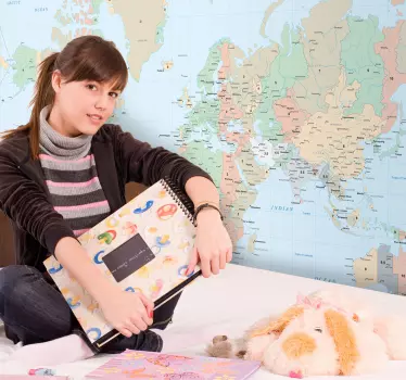 Nálepka s mapou svetových časových pásiem - Tenstickers