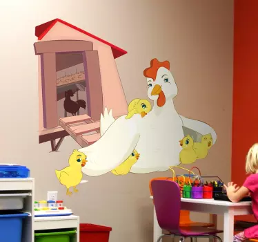 Nálepka s matkou pre sliepky a kurčatá - Tenstickers