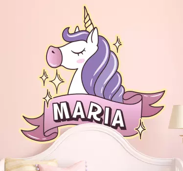 Nálepka s menom unicorn wall - Tenstickers