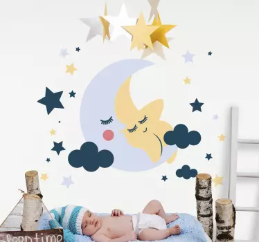 Nálepka s mesiacom a hviezdami - Tenstickers