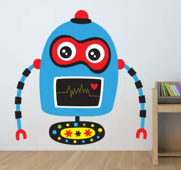 Nálepka s modrým robotom pre deti - Tenstickers