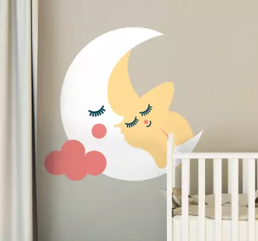 Nálepka s nálepkou pre deti na mesiac a hviezdu - Tenstickers