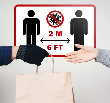 Nálepka s nápisom na označenie vzdialenosti - Tenstickers