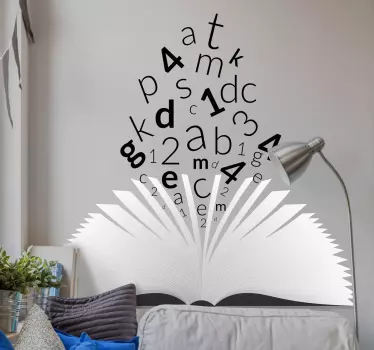 Nálepka s nástennou čelo otvorenej knihy - Tenstickers