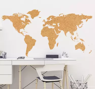 Nálepka s nástennou mapou z korkového sveta - Tenstickers