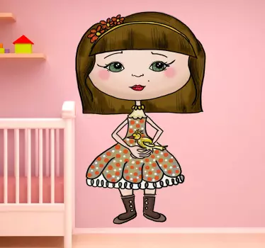 Nálepka s obrázkami nástenky pre vtáčie dievčatá - Tenstickers