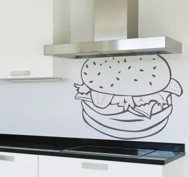 Nálepka s obrysom steny hamburger - Tenstickers