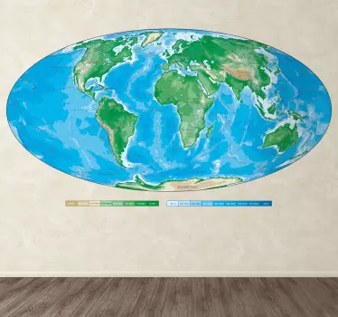Nálepka s oválnou mapou sveta - Tenstickers
