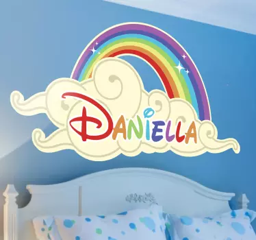 Nálepka s personalizovaným dúhovým mrakom pre deti - Tenstickers