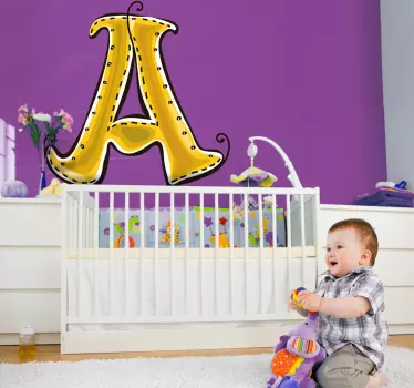 Nálepka s písmenom a z abecedy pre deti - Tenstickers