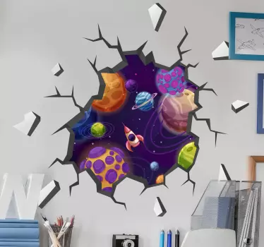 Nálepka s priestorom pre planéty 3d - Tenstickers