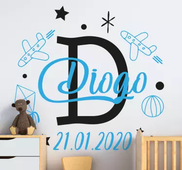 Nálepka s priestorovým názvom detská spálňa - Tenstickers