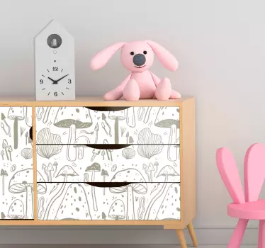 nálepky na nábytok hubový les tlač - Tenstickers