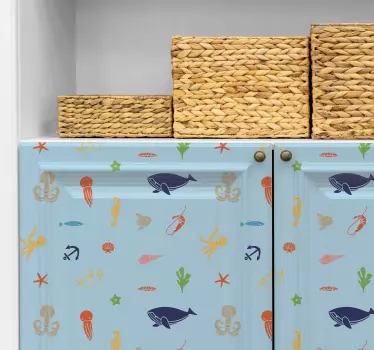 Nálepky na nábytok vzor oceánskeho života - Tenstickers