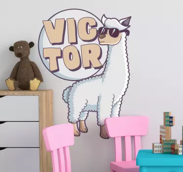 Nálepka s prispôsobiteľným názvom lamy - Tenstickers