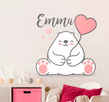 Nálepka s roztomilým medveďom s menom - Tenstickers