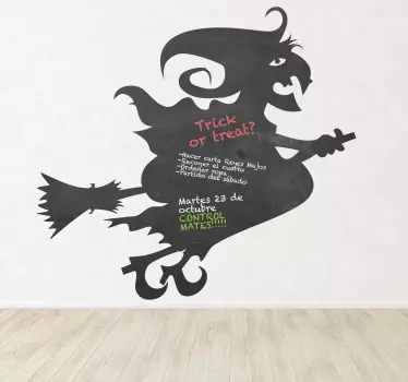 Nálepka s tabuľa na čarodejnice a metlu - Tenstickers