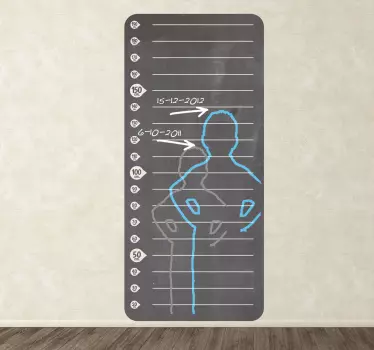 Nálepka s tabuľkou na meranie výšky tabule - Tenstickers