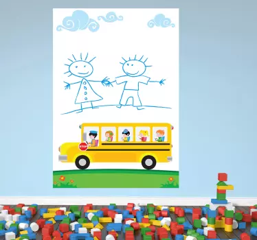Nálepka s tabuľou pre školský autobus pre deti - Tenstickers