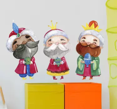 Nálepka s tromi obrázkami vianočných ozdôb na kreslenie stien - Tenstickers