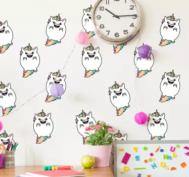 Nálepka s tučnými jednorožcami pre deti - Tenstickers