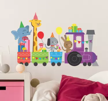 Nálepka s vlakmi pre detské zvieracie večierky - Tenstickers