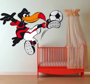 Nálepka s vtáčím futbalistom pre deti - Tenstickers